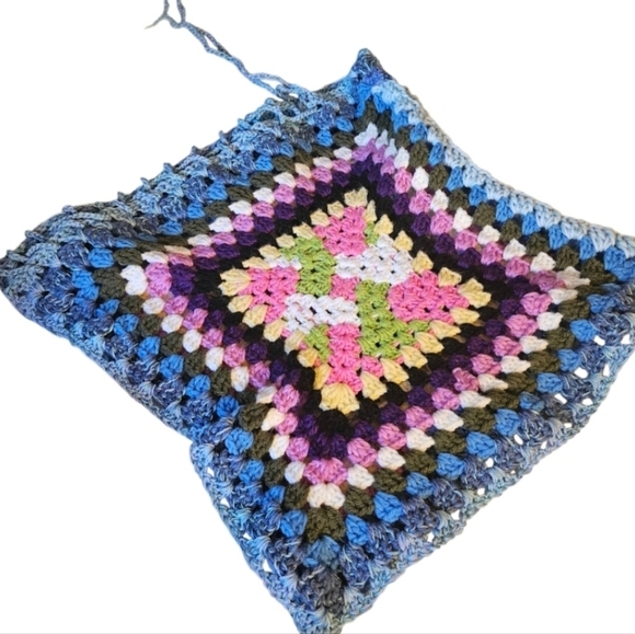 Handmade 6-in-1 Crochet Granny Square Crochet SwimTop Skirt Shawl Scarf Hat OOAK - Picture 13 of 17